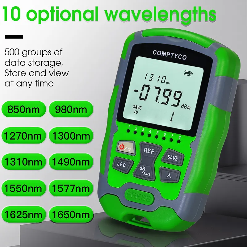 COMPTYCO high-precision fiber optic tester AUA-MC7/MC5 OPM, equipped with LED and RJ45 tester fiber optic equipment mini optical power meter rechargeable - Image 2