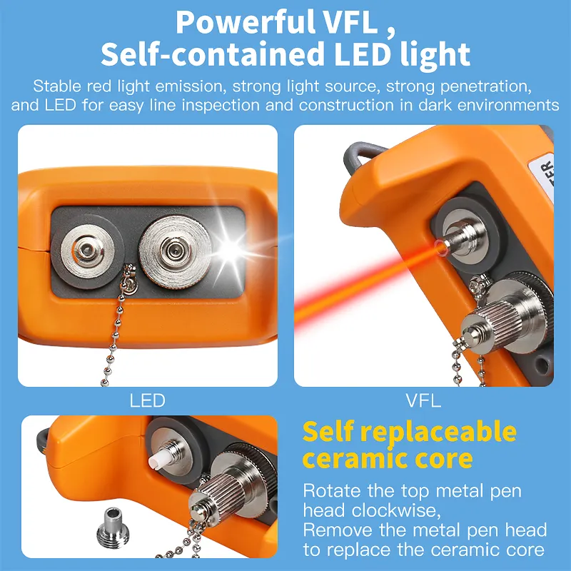 COMPTYCO AUA-G710BHigh Precision Optical Multi Meter 3 in 1 OPM+VFL+LED light 10 wavelengths Visual Fault Locator Optical Power Meter - Image 5