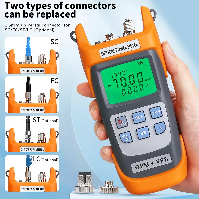 COMPTYCO AUA-G710BHigh Precision Optical Multi Meter 3 in 1 OPM+VFL+LED light 10 wavelengths Visual Fault Locator Optical Power Meter - Image 6