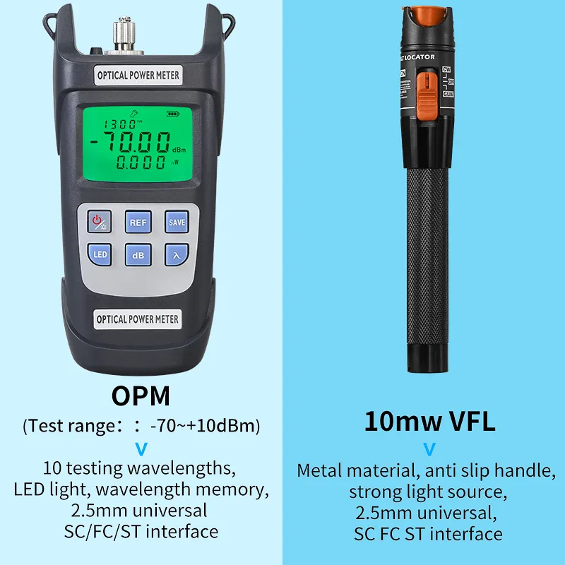 COMPTYCO affordable FTTH fiber cold junction kit with fiber power meter visual fault locator fiber cutting kit - Image 5