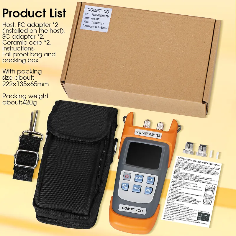 COMPTYCO AUA-330U/A SC/FC/UPC/APC FTTH Tester network detection online test ONT/OLT 1310/1490/1550nm PON Optical power meter - Image 3