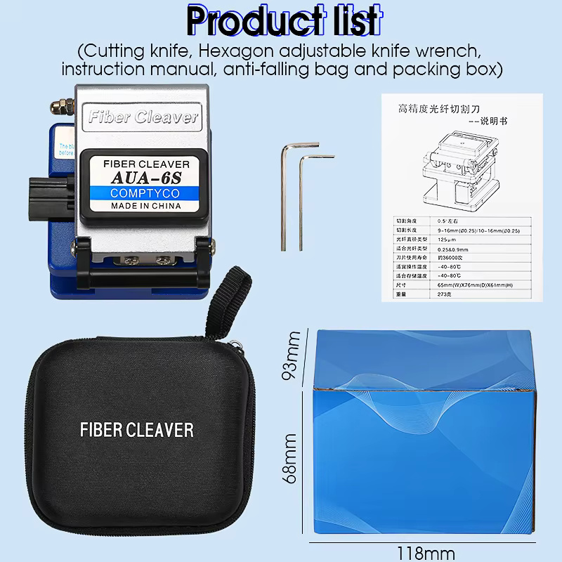 COMPTYCO AUA-6S High-Precision Automatic Return Fiber Optic Cutter 3in1 Fixture Cold Joint Tool for FTTH Fiber Cleaver - Image 5