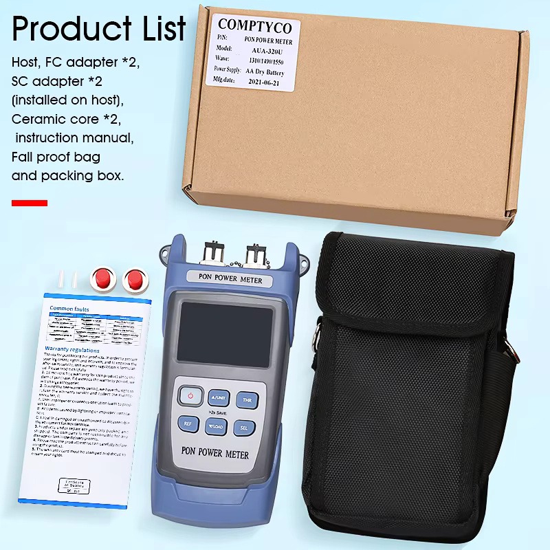 COMPTYCO AUA-320U/320A SC/FC/UPC/APC network detection online test 1310 1490 1550nm PON Optical power meter - Image 4