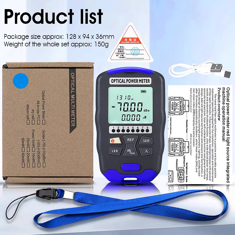 COMPTYCO Fiber Optic Tester AUA-DC7/DC5 Rechargeable OPM with LED and RJ45 tester Fiber Optic Equipment Optical Power Meter - Image 4