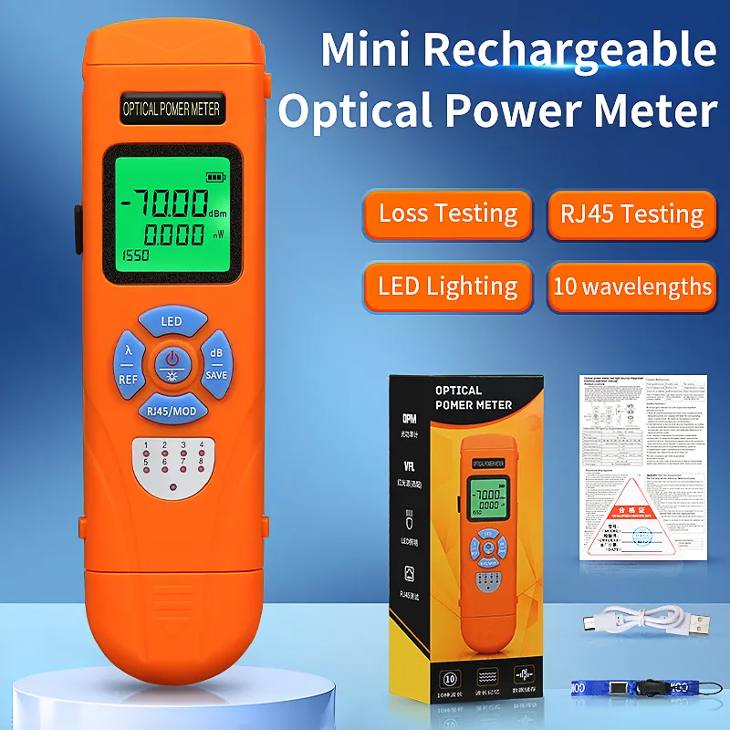 COMPTYCO AUA-C7/C5 Charging High Precision Fiber Optic Tester OPM with LED and RJ45 Tester Fiber Optic Equipment Mini Optical Power Meter - Image 7