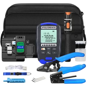 COMPTYCO AUA-DC7 rechargeable optical power meter -70+~10dBm fiber optic visual fault locator 10mw fiber optic cutter fiber optic tool kit