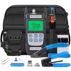 Factory Price FTTH AUA-6C Fiber Cleaver Optical Power Meter Visual Fault Locator OPM 15mw VFL kit de fibra Fiber Tool kit