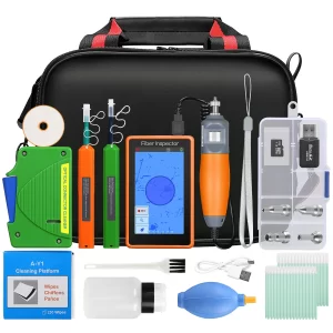 COMPTYCO Fiber Cleaning Tool Set AUA-600 Fiber End Face Tester 400x Fiber Cleaning Pen Cleaning Box